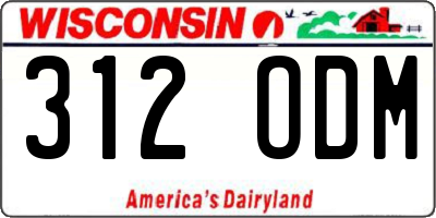 WI license plate 312ODM