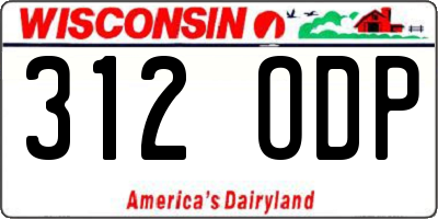 WI license plate 312ODP