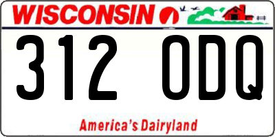 WI license plate 312ODQ