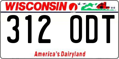 WI license plate 312ODT