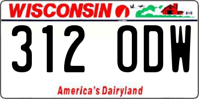 WI license plate 312ODW