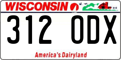WI license plate 312ODX