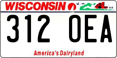 WI license plate 312OEA