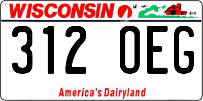 WI license plate 312OEG