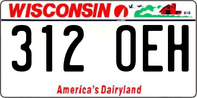 WI license plate 312OEH