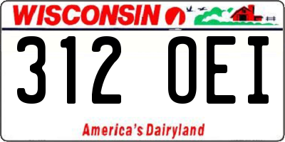 WI license plate 312OEI