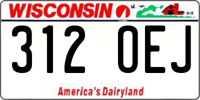 WI license plate 312OEJ