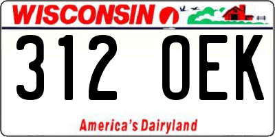 WI license plate 312OEK