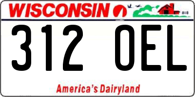 WI license plate 312OEL