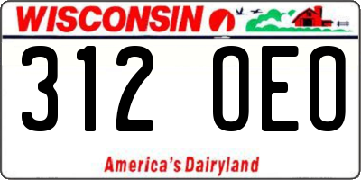 WI license plate 312OEO