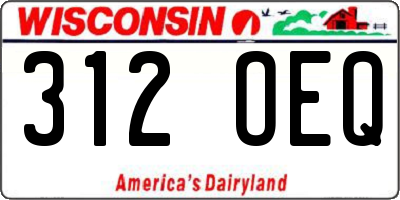 WI license plate 312OEQ