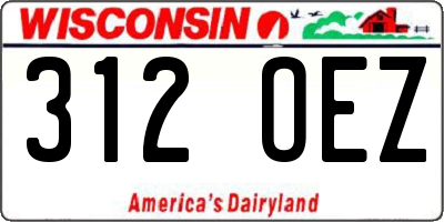 WI license plate 312OEZ