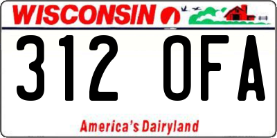WI license plate 312OFA