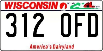WI license plate 312OFD