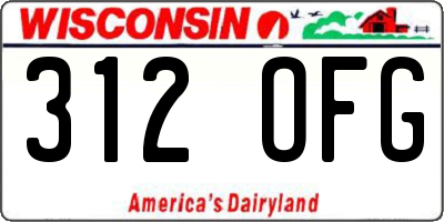 WI license plate 312OFG