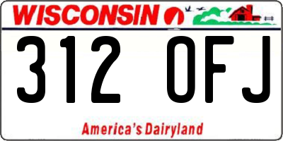 WI license plate 312OFJ