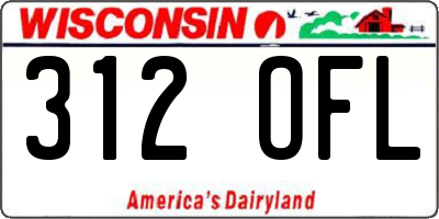 WI license plate 312OFL