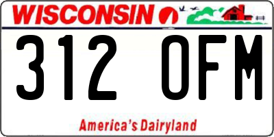 WI license plate 312OFM