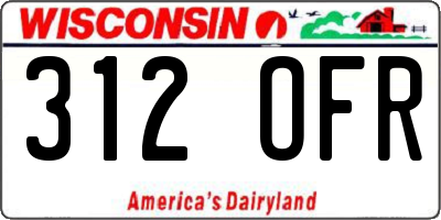 WI license plate 312OFR