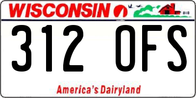 WI license plate 312OFS