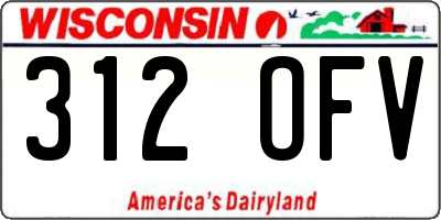 WI license plate 312OFV