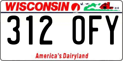 WI license plate 312OFY