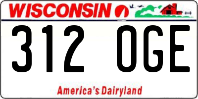 WI license plate 312OGE