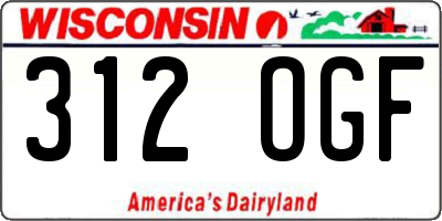 WI license plate 312OGF