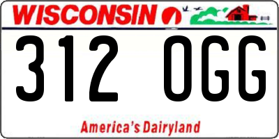 WI license plate 312OGG