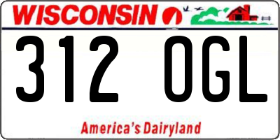 WI license plate 312OGL