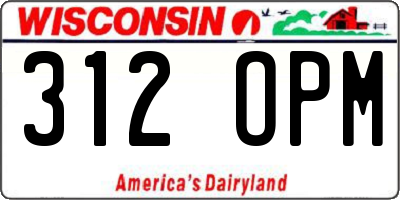 WI license plate 312OPM