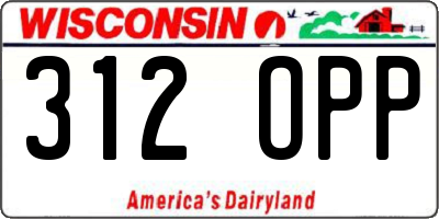 WI license plate 312OPP