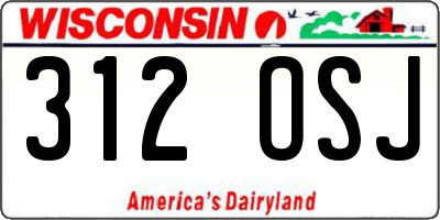 WI license plate 312OSJ