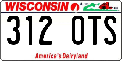 WI license plate 312OTS