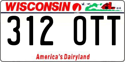 WI license plate 312OTT