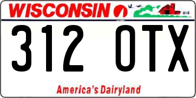 WI license plate 312OTX