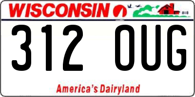 WI license plate 312OUG