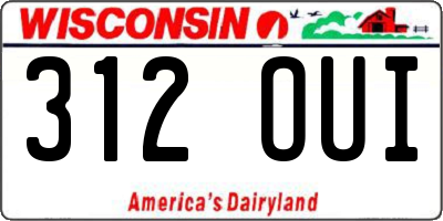 WI license plate 312OUI