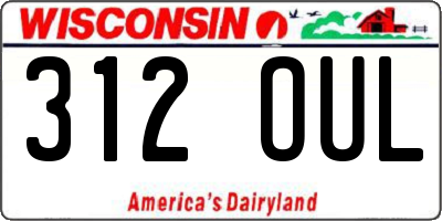 WI license plate 312OUL