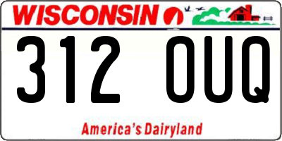 WI license plate 312OUQ