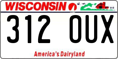 WI license plate 312OUX