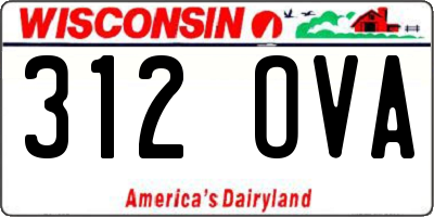 WI license plate 312OVA