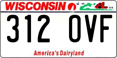 WI license plate 312OVF