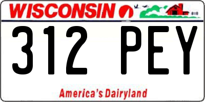 WI license plate 312PEY