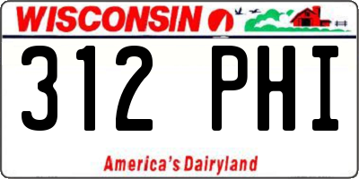 WI license plate 312PHI