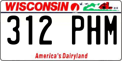 WI license plate 312PHM