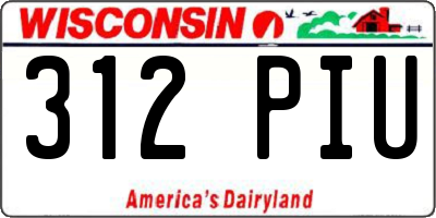 WI license plate 312PIU