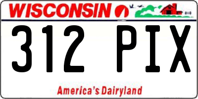 WI license plate 312PIX
