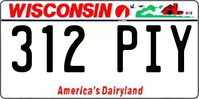 WI license plate 312PIY