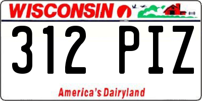 WI license plate 312PIZ
